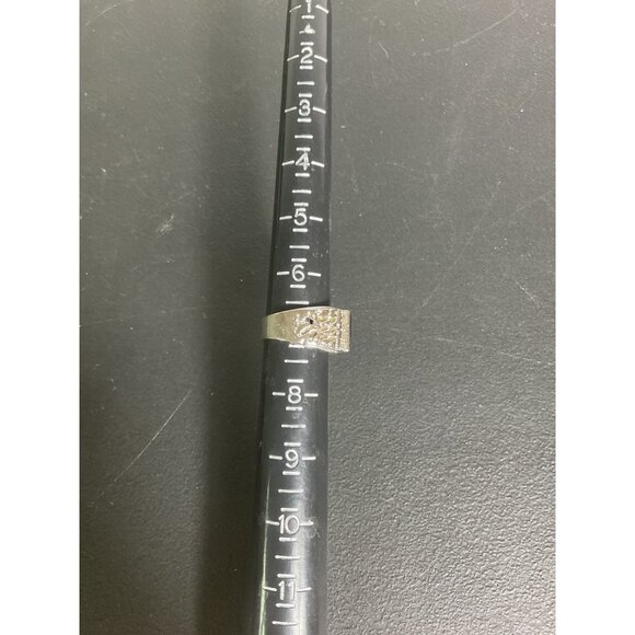 Vintage Silver Ring With Black Stone & Ornate Design - Picture 2 of 5